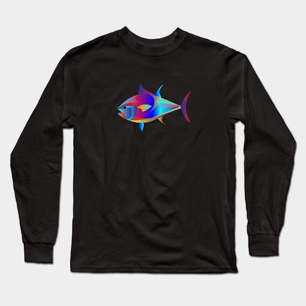 Psychedelic Tuna Long Sleeve T-Shirt by slippery slope creations